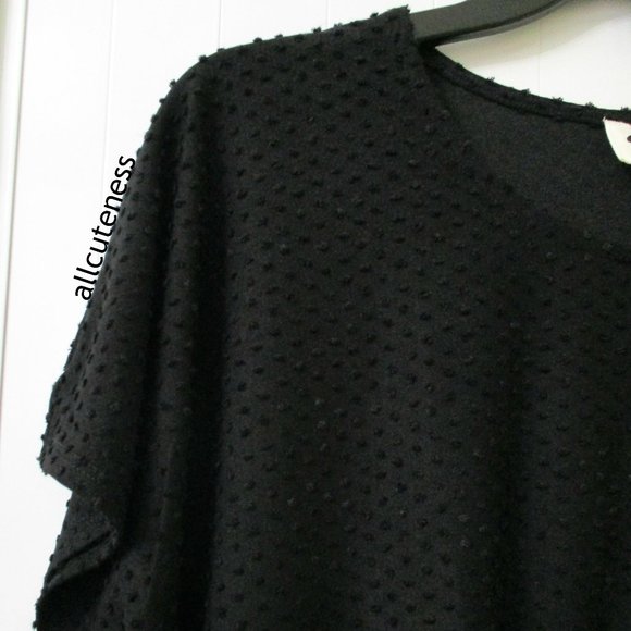 Andrea Jovine Black Swiss Dot Dolman Top Size S - Picture 4 of 5